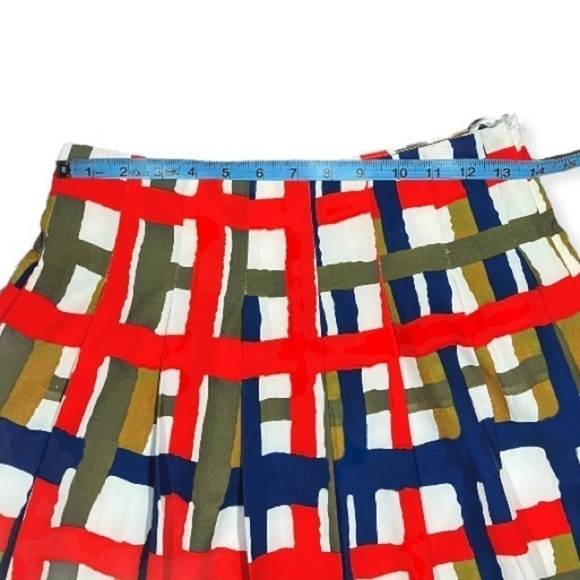 Mordicci Abstract Plaid Print A-Line Skirt sz S - Picture 7 of 10